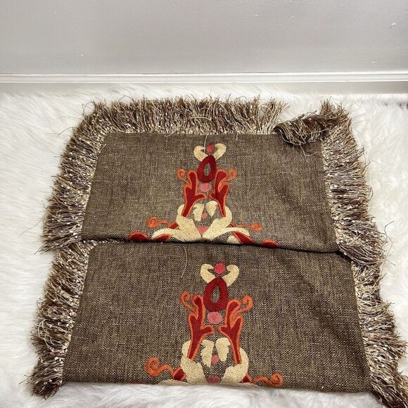Decorative Brown/Rust Pillow Covers for sofa 20x20 set of 2 - Picture 2 of 10
